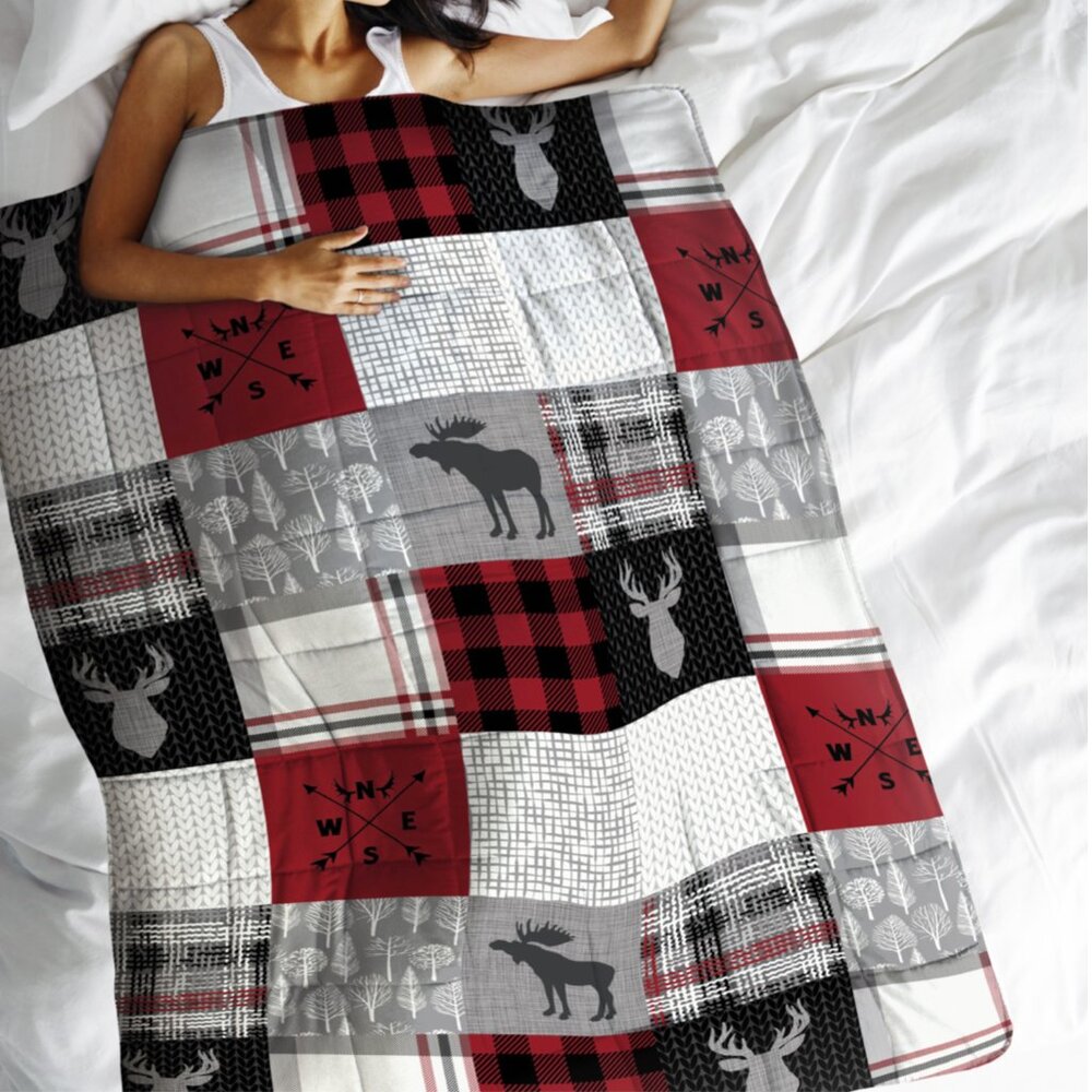 Brand New Forest Patchwork 10 LBS 40" x 60" Weighted Blanket!